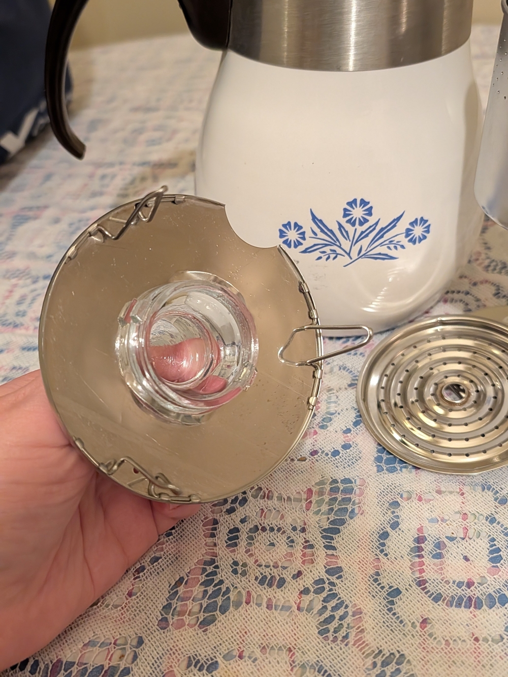 Corningware 6 Cup Percolator W All Parts - Picture 5 of 8